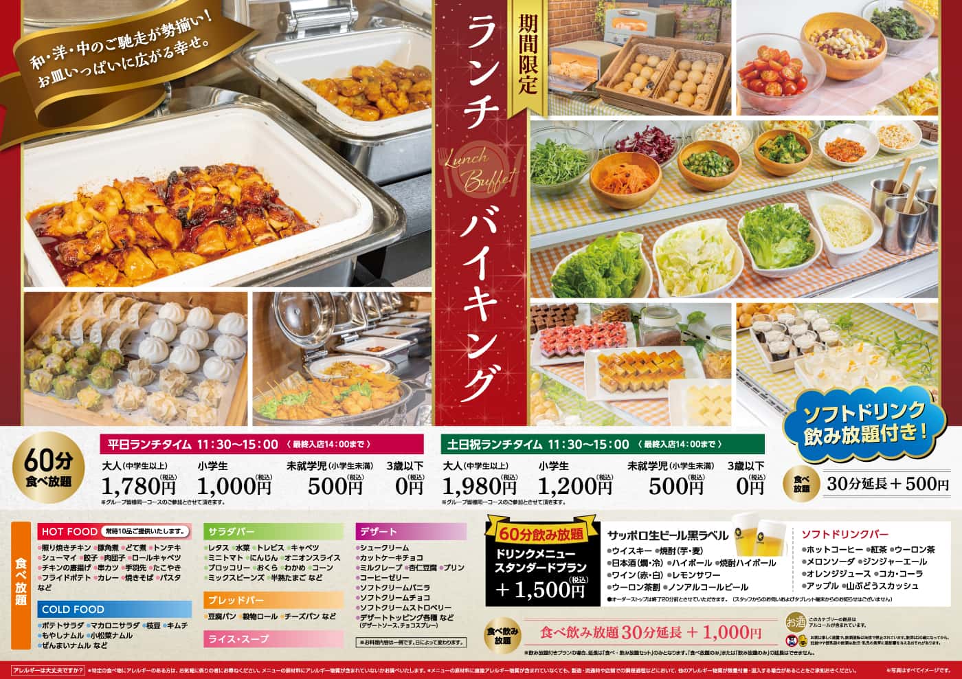 期間限定　ランチバイキング