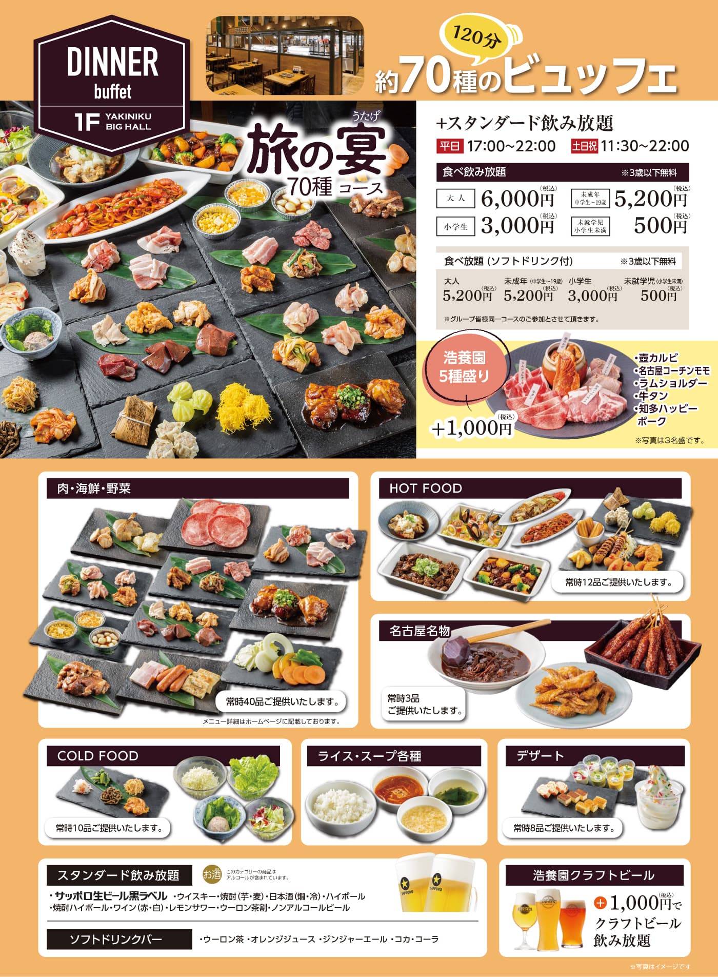 ディナータイムビュッフェメニュー