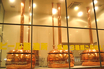 館内に設置された醸造釜